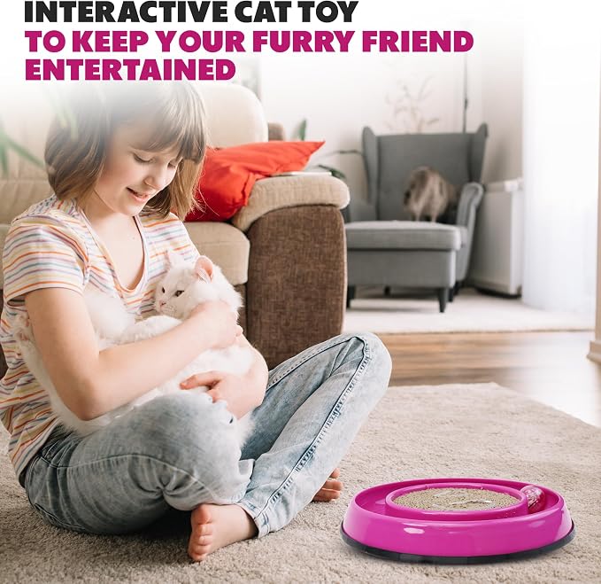 SPOT Rockin’ Cat Scratcher Toy – Interactive LED Light-Up Ball Cat Toy - Image 11