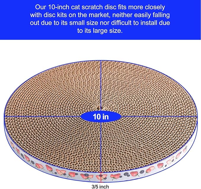 Round Cat Scratcher Pad 10 inch Diameter 3/5 inch Thickness Scratch Replacement - Image 3