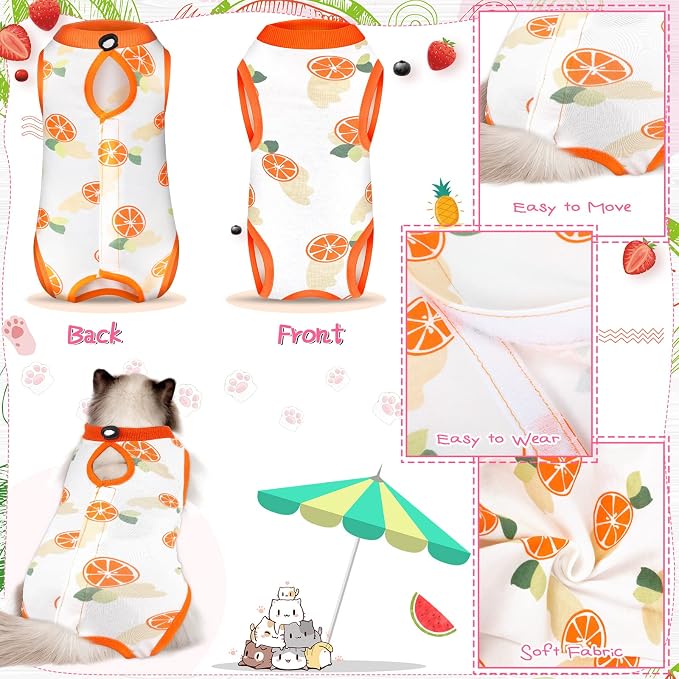 Nuanchu 3 Pieces Cat Recovery Suit Kitten Recovery Suit E-Collar Alternative - Image 3