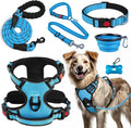 No Pull Dog Harness, Collar & Leash Set | Includes Dog Seat Belt, Collapsible by Lovebegetslove