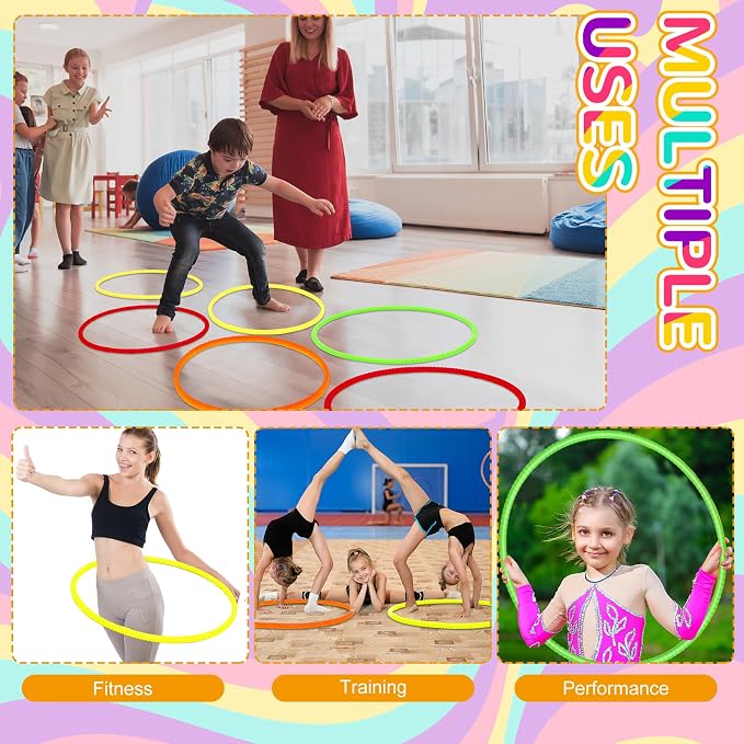 Sratte 12 Pcs Toy Hoop for Kid Detachable Adjustable Toy Hoop Colored Exercise - Image 5