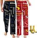 Custom Pajama Pants for Women Men, Personalized 67 Name Photo PJ Family Six by Artsadd
