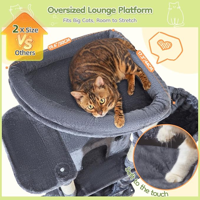 Taoqimiao 72 Inch Cat Tree, XXL Cat Tower - Image 3
