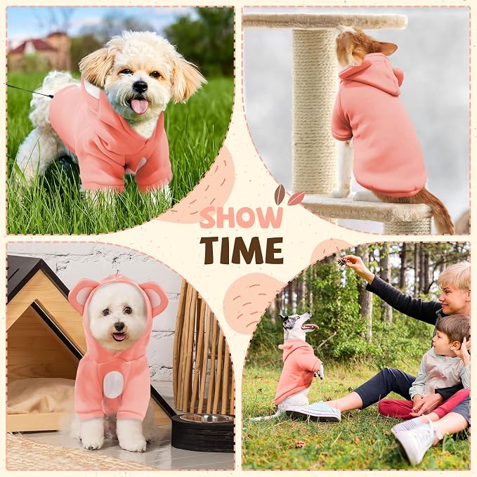 Small Dog Hoodie Soft Warm Fleece Fall Winter Dog Clothes Cute Puppy Sweaters - Image 4