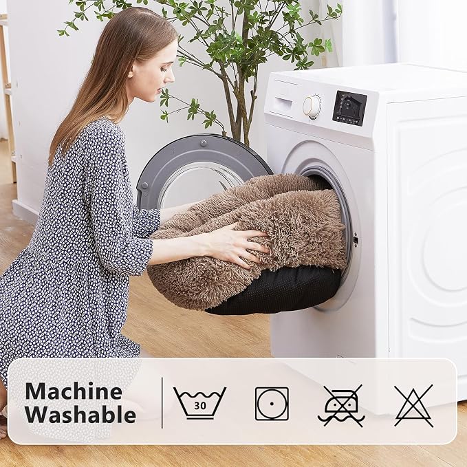 MIXJOY Calming Cat Beds for Indoor Cats, Fluffy Small Cat Cuddler, Anti-Anxiety - Image 5
