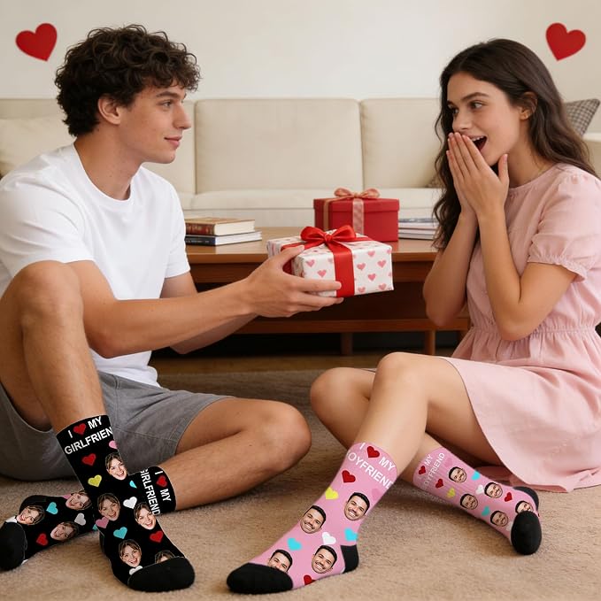 Artsadd Custom Face Socks for Women Men Cat Dog Lovers, Customized Unisex Funny - Image 2