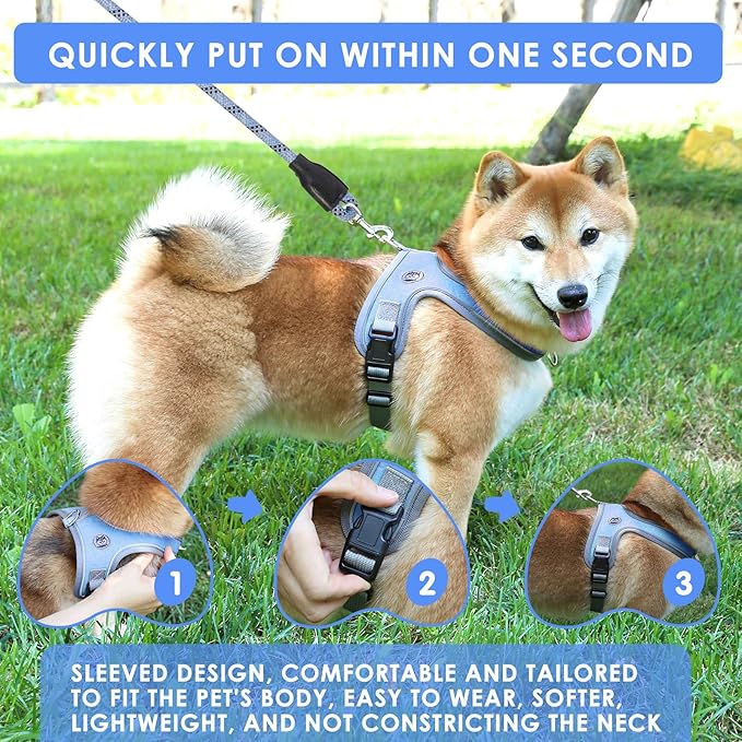Dog Harness and Leash Set, No Pull Saddle Style Pet Harness, Breathable Mesh - Image 5