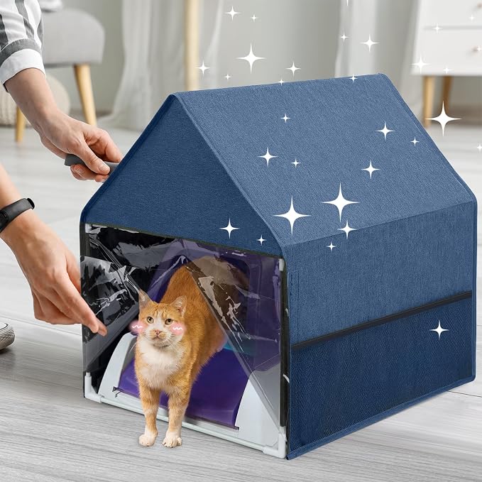 Yeebeny Cat Litter Box Cover, Enclosed Cat Potty Pet Litter Box, Open Curtain - Image 6