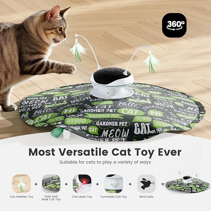Gardner Pet Cat Laser Toys, USB Chargeable 5 in1 Hide and Seek Automatic - Image 2