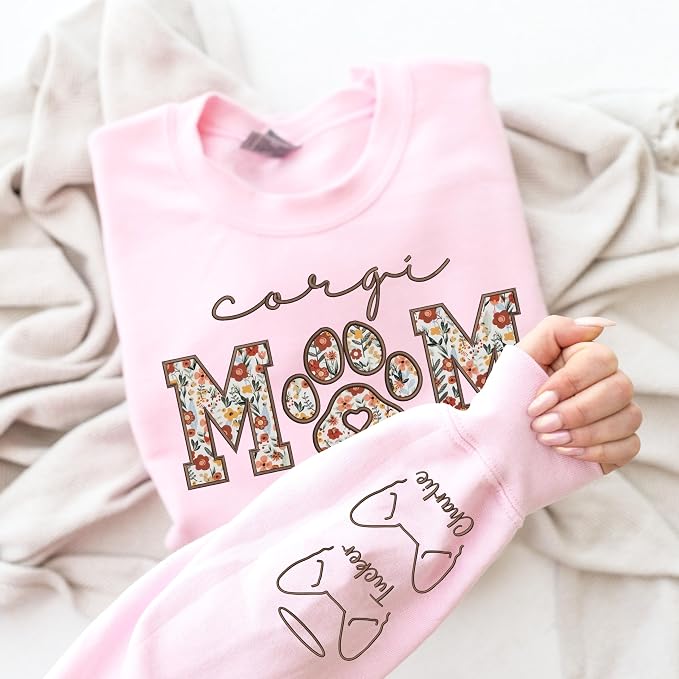 CHILLEVER Personalized Embroidered Dog Mom Sweatshirt, Dog Mama Crewneck - Image 8
