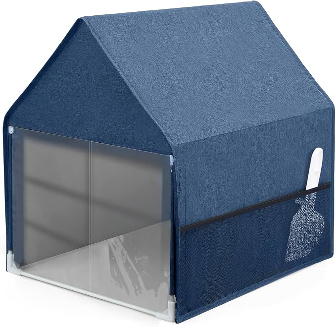 Yeebeny Cat Litter Box Cover, Enclosed Cat Potty Pet Litter Box, Open Curtain by YeeBeny
