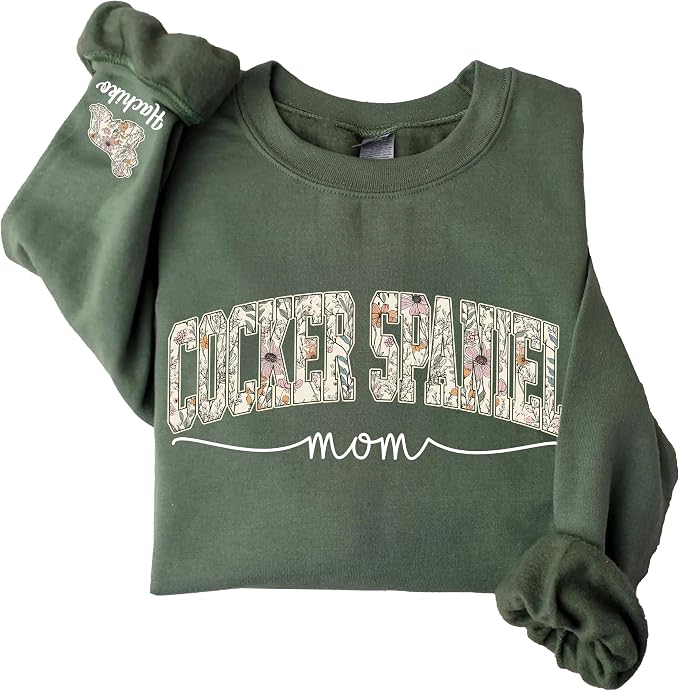 Personalized Dog Mom Sweatshirt, Dog Lover Crewneck, Gift Idea by Unknown