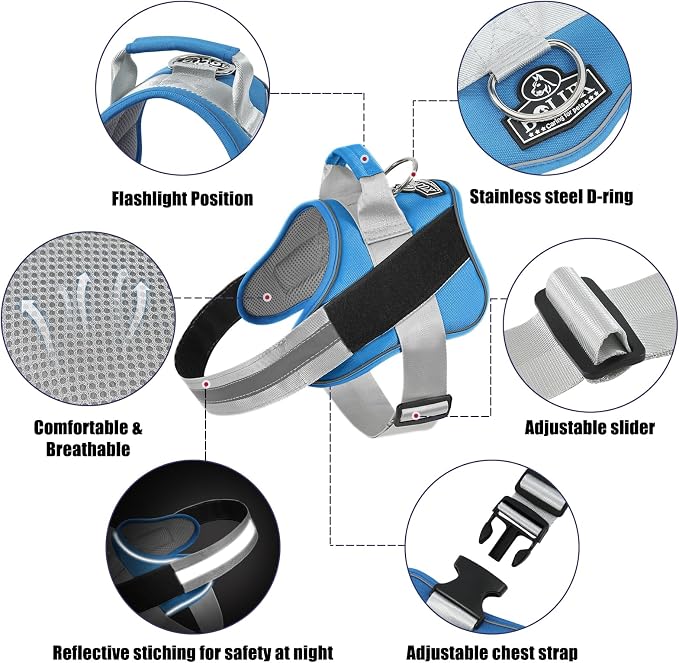 Bolux Dog Harness, No-Pull Reflective Dog Vest, Breathable Adjustable Pet - Image 2