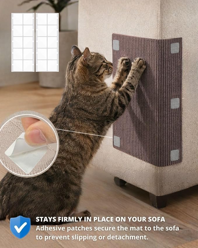 Trimmable Self-Adhesive Cat Scratch Mat, DIY Climb Scratcher - Image 5