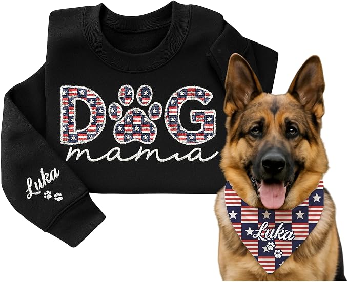 NAZENTI Personalized Dog Mom Sweatshirt, Cat Lovers Gift, Matching Dog and by Nazenti