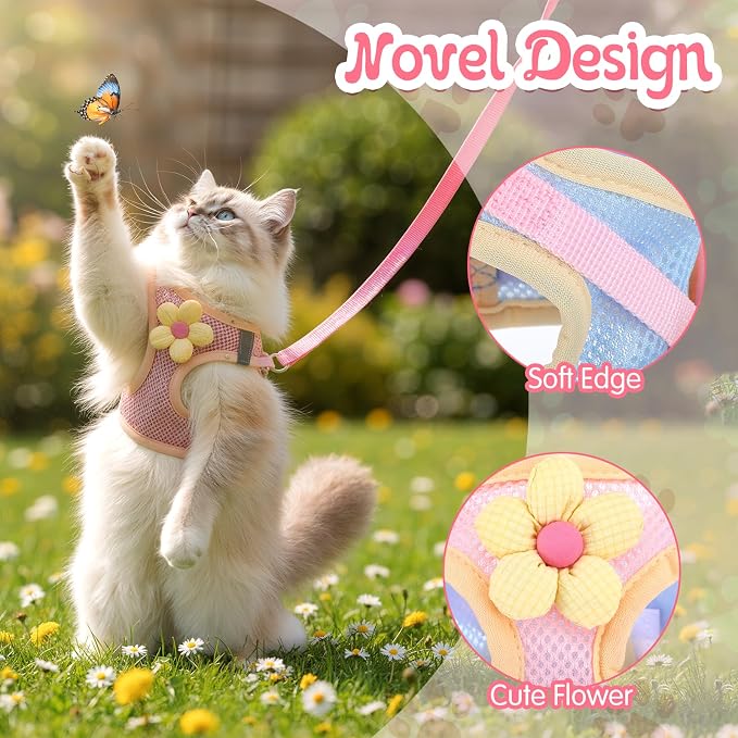 Cat Harness and Leash Set for Walking Escape Proof Adjustable Kitten Harness - Image 7