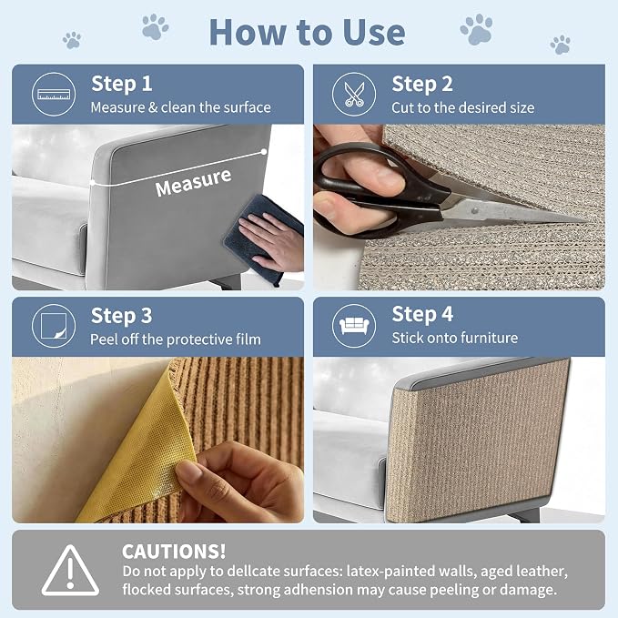 Natural Cork Cat Scratcher Mat, Self-Stick & Trimmable Furniture Protector - Image 5