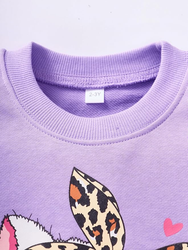 Little Girls Unicorn Outfits 2 Piece Kids Ruffle Sleeve Sweatshirt + Leggings - Image 3