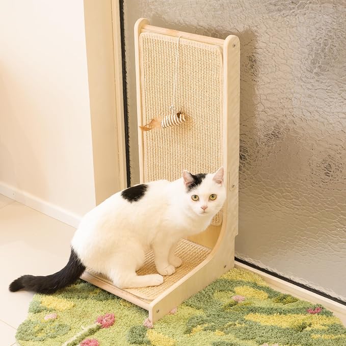 PETKARAY Sisal Cat Scratcher, Upright Cat Scratch Pad Wall Mounted, Vertical - Image 7