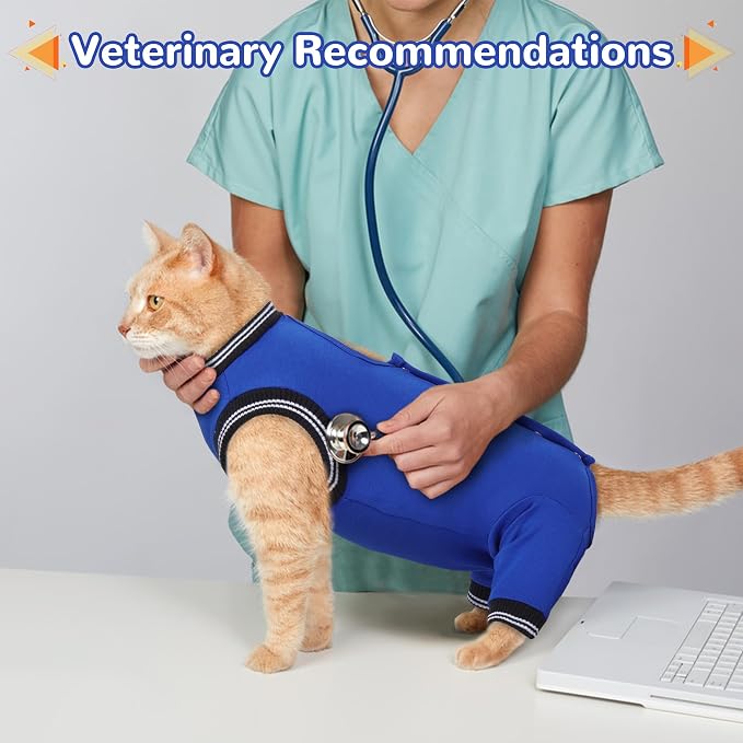 PUMYPOREITY Cat Recovery Suit for Hind Legs, Cat Surgical Spay Suit - Image 4