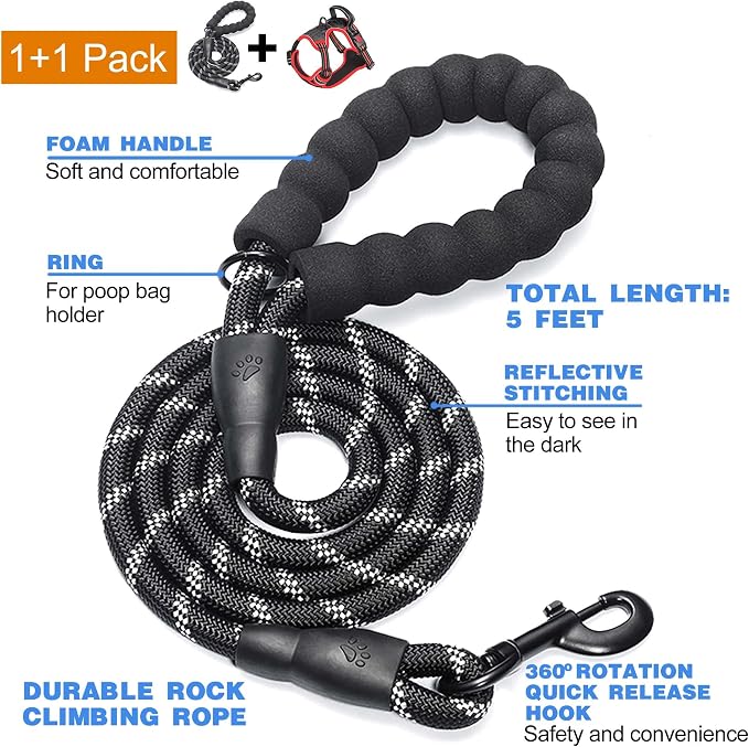 No Pull Dog Harness Adjustable Reflective Oxford Easy Control Medium Large Dog - Image 2