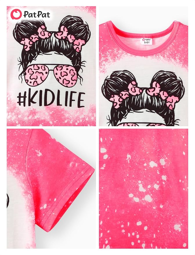 PATPAT Girls Crewneck Short Sleeve Graphic Tees Animal Print Shirts Cute Summer - Image 6