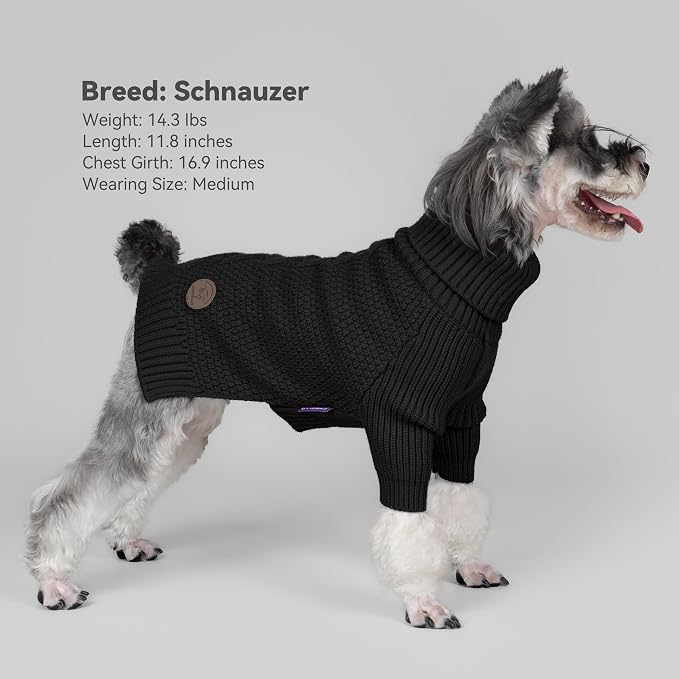 cyeollo Warm Turtleneck Large Dog Sweater, Stretchy & Cozy Knit Doggy Sweater - Image 8