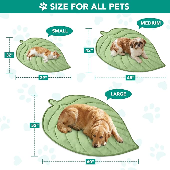 PetAmi Dog Cooling Mat, Leaf Shape, Reversible Cooling Nylon Blanket Soft - Image 4
