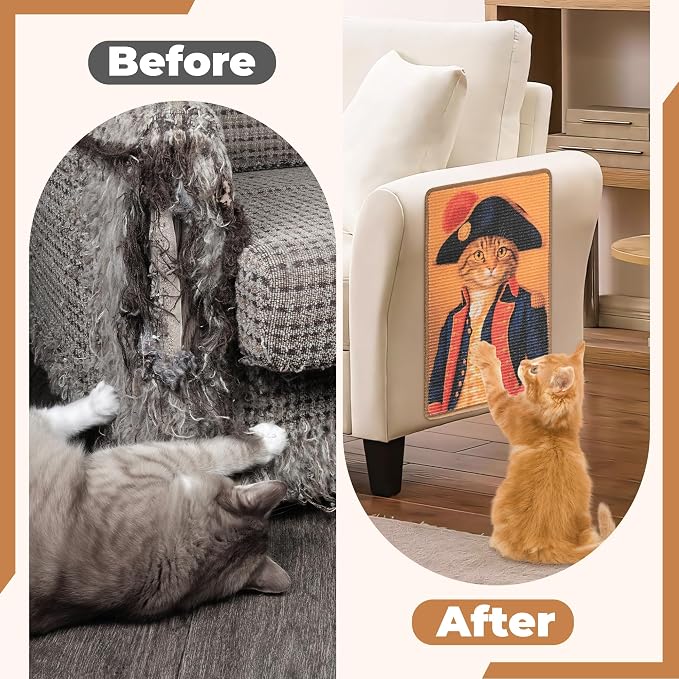 Sisal Cat Scratcher Mat, Cat Wall Scratcher - Image 5