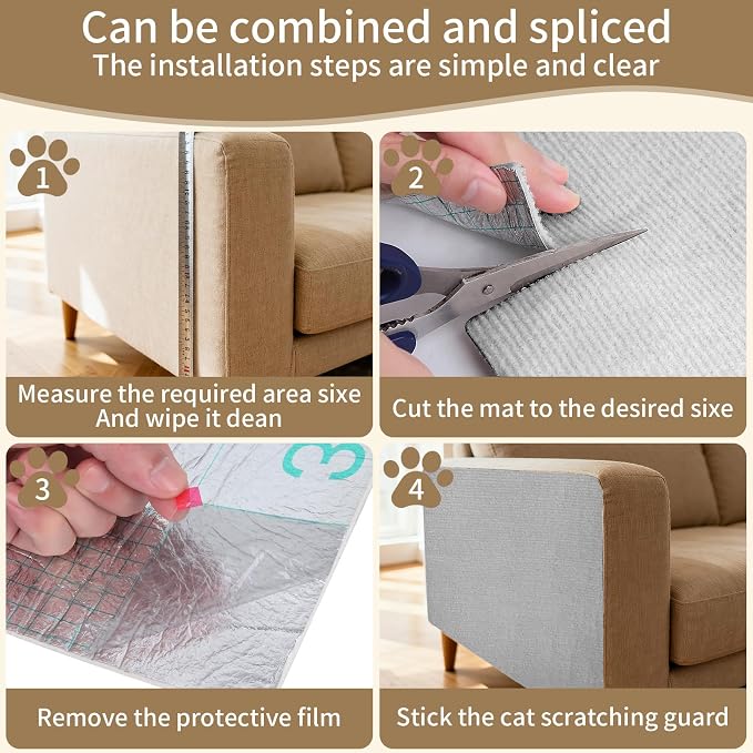 78.7"x15.8" Cat Scratch Mat, Adhesive Cat Scratch Pad - Image 3