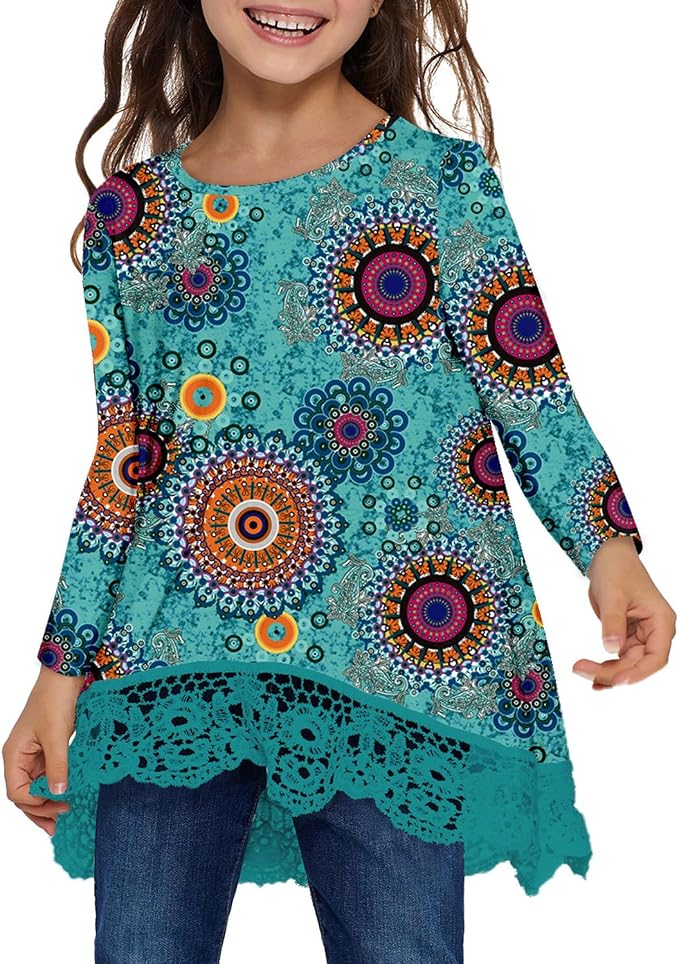 storeofbaby Girls Casual Tunic Tops Short Sleeve Loose Soft Blouse T-Shirt - Image 2