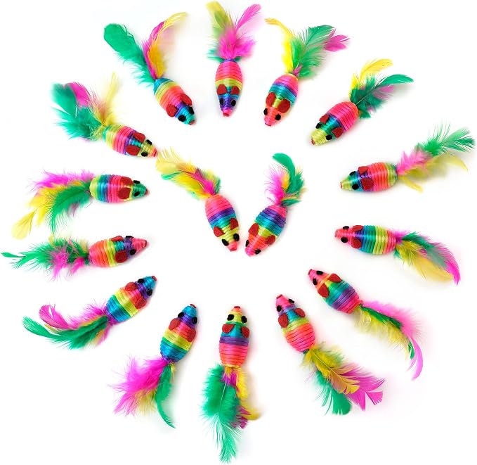 CHIWAVA 24PCS 5" Rattle Cat Toys Mice - Image 6