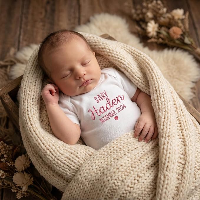 COUPLEHOODIES Personalized Baby Onesie Bodysuit – Custom Embroidery Gift - Image 2