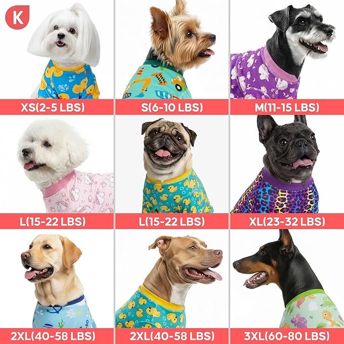 KYEESE Dog Pajamas Comfy Dogs Clothes Stretchable Pet Jammies Colorful Duck - Image 6