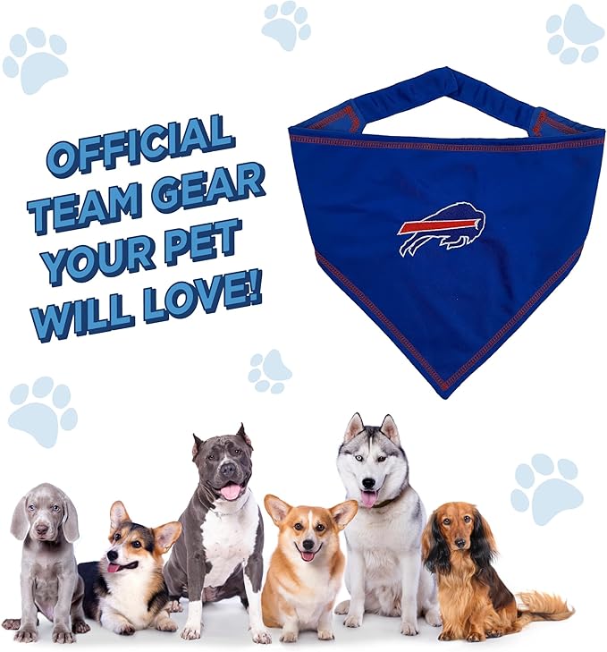 Pets First NFL Buffalo Bills TIE Bandana, Large/X-Large. Dog Bandana Scarf Bib - Image 7