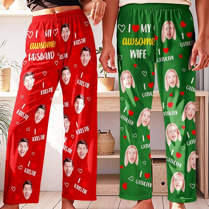 Personalized Face Pajama Pants for Men Women Custom Photo Printed Pajamas - Image 2