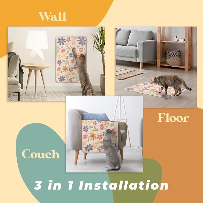 SCRATCHABLE Sisal Cat Scratcher, Wall Scratcher, Couch Protector, Scratching - Image 3