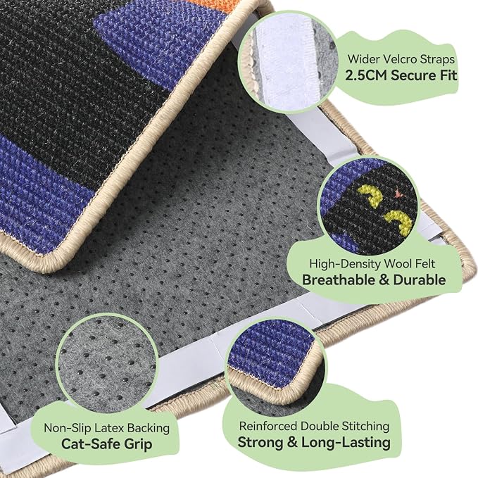 3-in-1 Sisal Cat Scratcher Mat 23.6x15.7'' Protects Carpet Couch & Furniture - Image 3