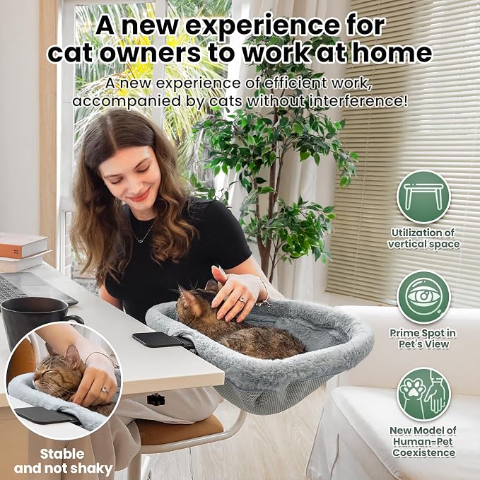 Cat Desk Bed - One-Click Folding, Sunken Design & Space-Saving Semi-Circular - Image 2