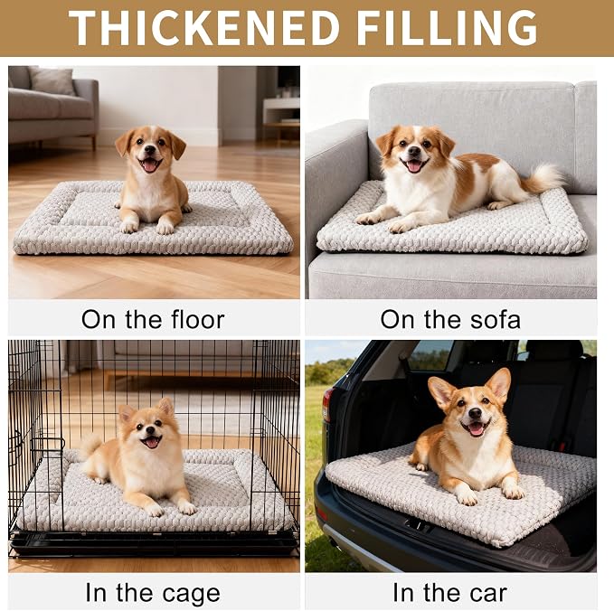 Dog Bed Mat, Reversible & Ultra Soft Kennel Pad-Machine Washable Pet Bed - Image 7