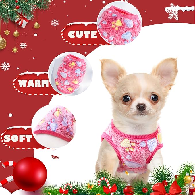 2 Pieces Teacup Dog Clothes Dog Christmas Outfit Puppy Sweater - Image 3