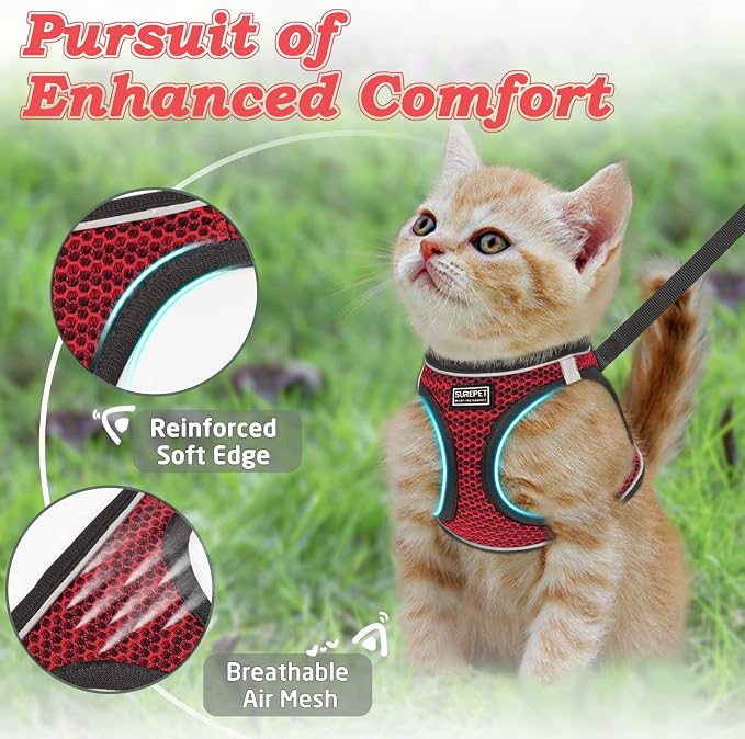 Cat Harness and Leash for Walking Escape Proof, Adjustable Kitten Vest Harness - Image 2