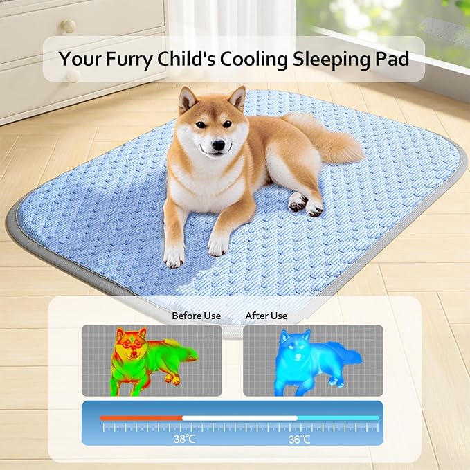 Trumoon Cooling Mat for Dogs and Cats, Pet 3D Pebble Cooling Blanket for Indoor - Image 3