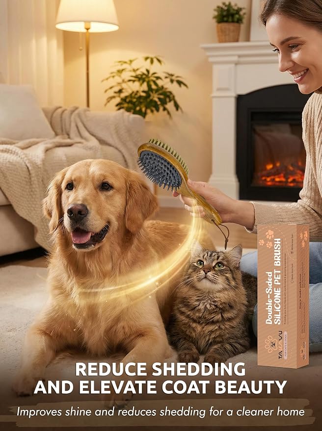 TAKAVU Short Hair Dog & Cat Deshedding Brush - Image 6