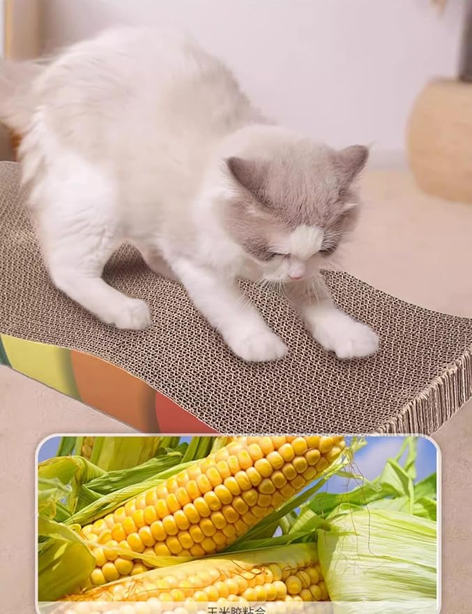 Wavy cat Scratch Board, Made eco-Friendly Corrugated Paper, pet cat Toy - Image 6
