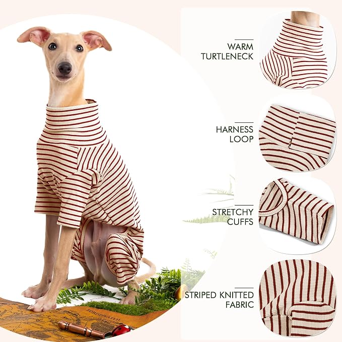 Dog Sweaters for Small Dogs Girls Boys, Striped Pet Sweaters for Fall Winter - Image 6
