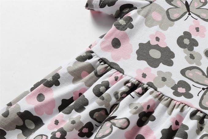 Mud Kingdom Little Girls Dresses Cotton Summer Holiday Cute Cat Dress Short - Image 6