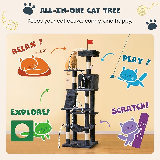 MWPO 63.8 inches Multi-Level Cat Tree - Image 3