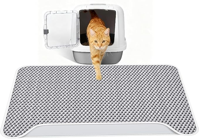 Upgraded Cat Litter Mat, Pet Feeding Mat, Detachable Dual Layer Litter Trapper by Unknown