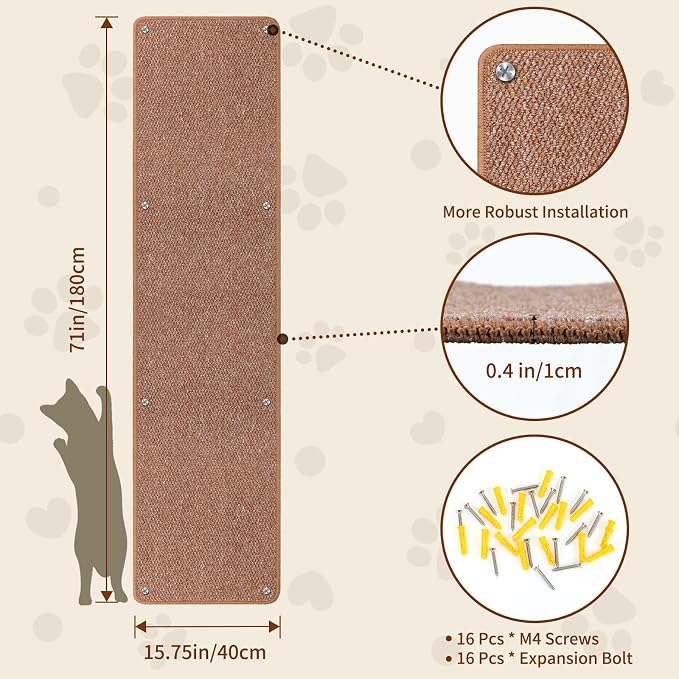 FHTONGE 71x15.8 Thickened Cat Wall Climbing Carpet - Image 2